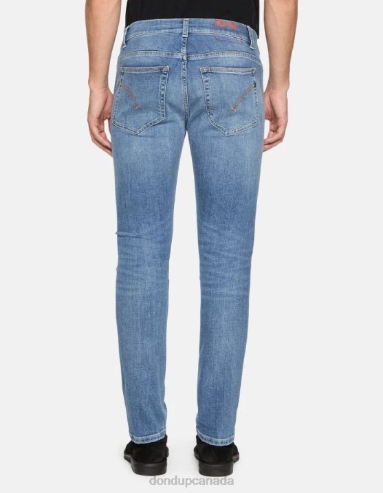 DONDUP Men Konor Skinny Jeans in Stretch Denim XF8V675 Apparel Blue