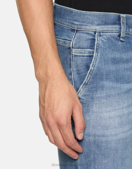 DONDUP Men Konor Skinny Jeans in Stretch Denim XF8V675 Apparel Blue