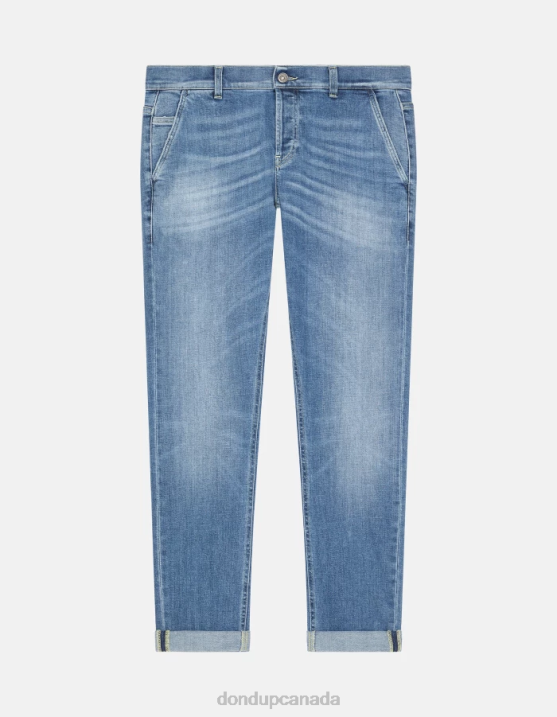 DONDUP Men Konor Skinny Jeans in Stretch Denim XF8V675 Apparel Blue