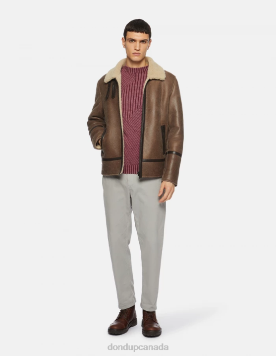 DONDUP Men Pablo Regular-Fit Cotton Trousers XF8V712 Apparel Light Grey
