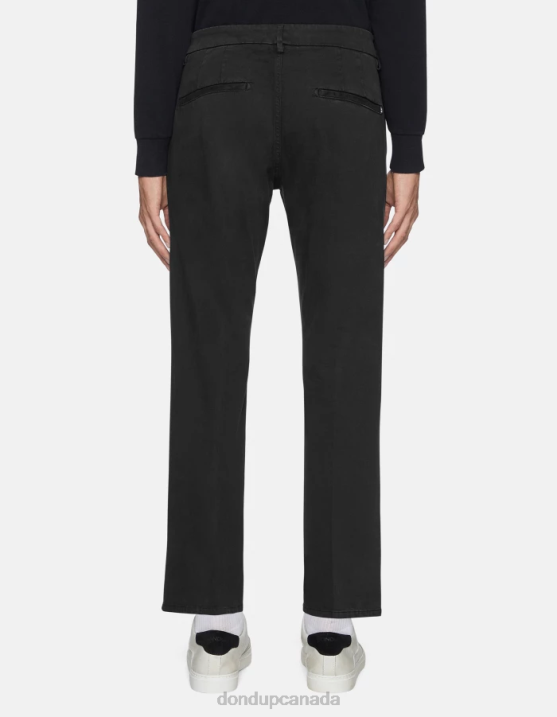 DONDUP Men Pablo Regular-Fit Satin Trousers XF8V741 Apparel Black