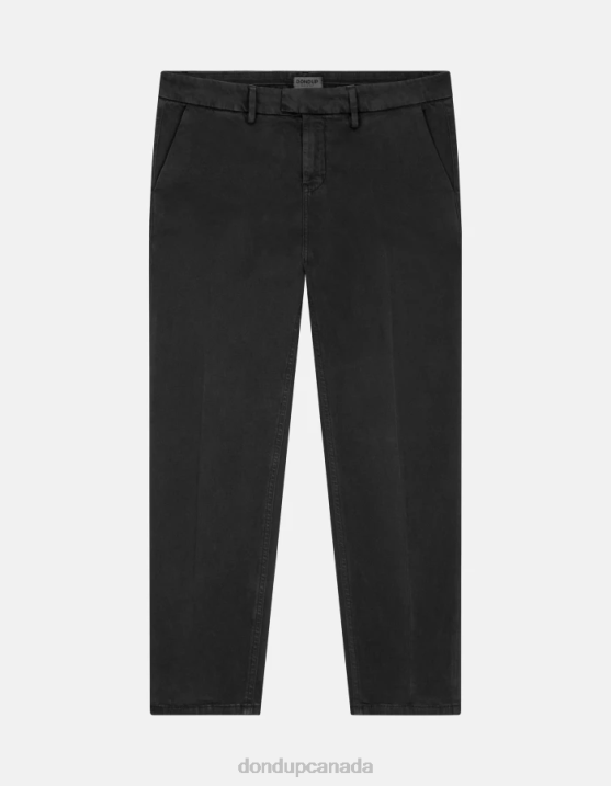 DONDUP Men Pablo Regular-Fit Satin Trousers XF8V741 Apparel Black