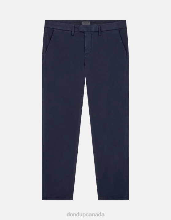 DONDUP Men Pablo Regular-Fit Satin Trousers XF8V743 Apparel Navy Blue