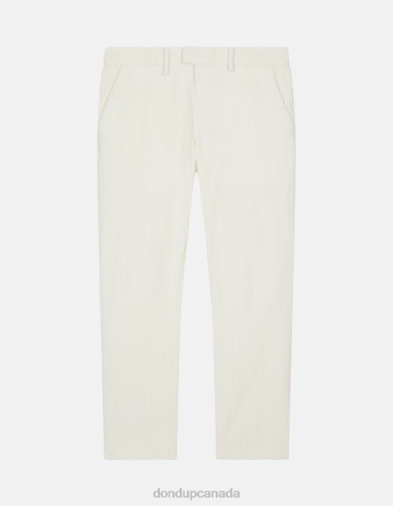 DONDUP Men Pablo Regular-Fit Velvet Trousers XF8V726 Apparel Alabastro