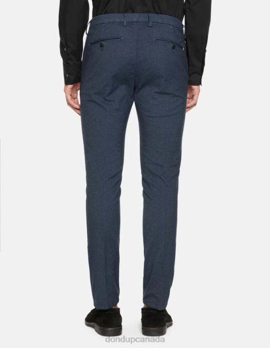 DONDUP Men Ral Regular-Fit Cotton Trousers XF8V696 Apparel Navy Blue