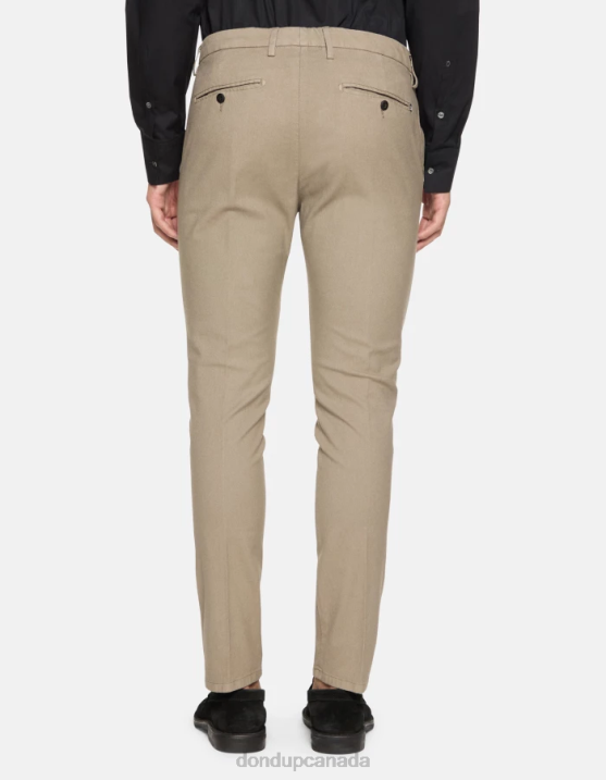DONDUP Men Ral Regular-Fit Cotton Trousers XF8V697 Apparel Taupe