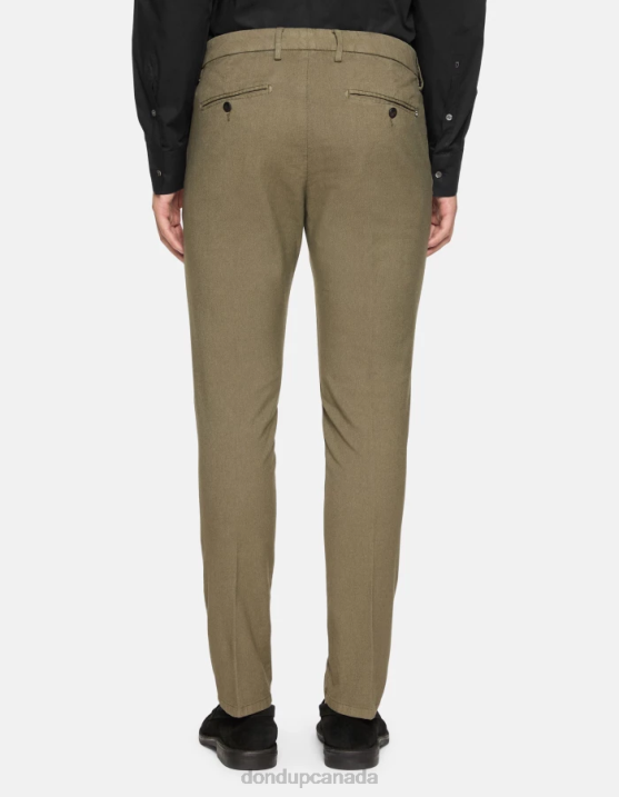 DONDUP Men Ral Regular-Fit Cotton Trousers XF8V698 Apparel Sage Green