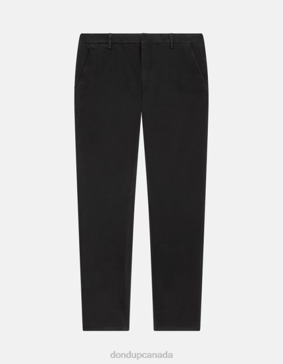 DONDUP Men Spiritissimo Regular-Fit Cotton Trousers XF8V755 Apparel Black