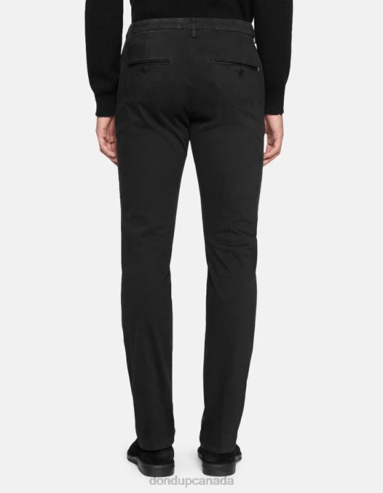 DONDUP Men Spiritissimo Regular-Fit Cotton Trousers XF8V755 Apparel Black
