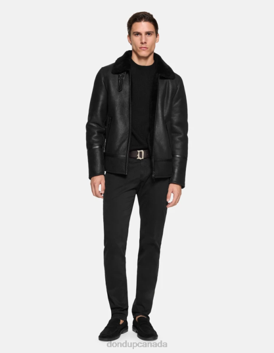DONDUP Men Spiritissimo Regular-Fit Cotton Trousers XF8V755 Apparel Black