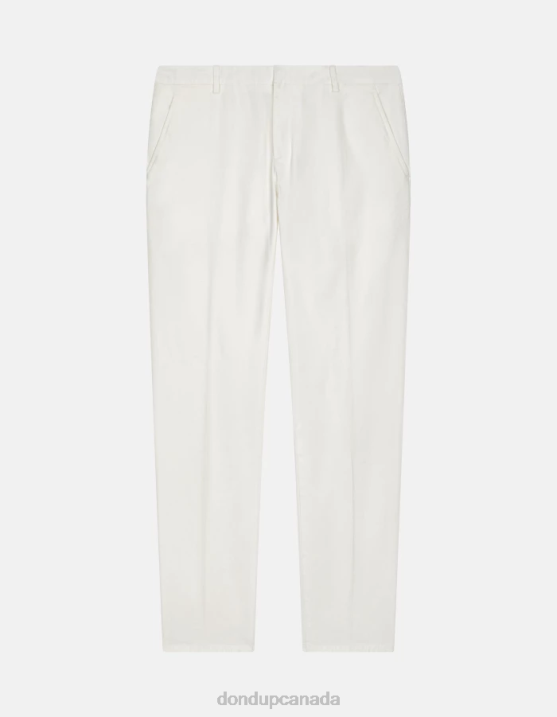 DONDUP Men Spiritissimo Regular-Fit Cotton Trousers XF8V756 Apparel Alabastro