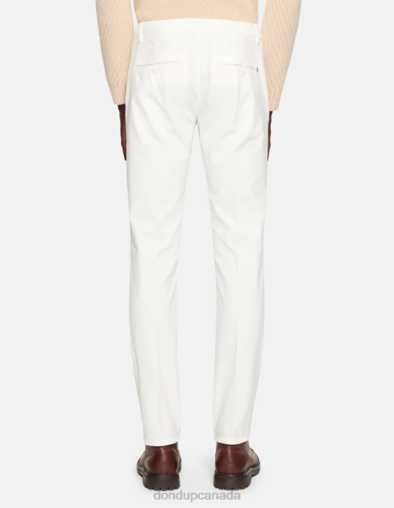 DONDUP Men Spiritissimo Regular-Fit Cotton Trousers XF8V756 Apparel Alabastro