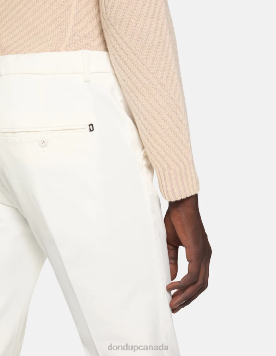 DONDUP Men Spiritissimo Regular-Fit Cotton Trousers XF8V756 Apparel Alabastro