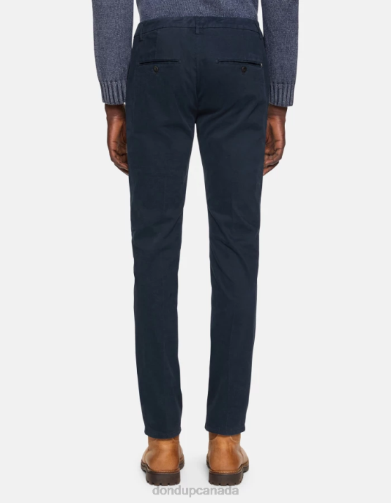 DONDUP Men Spiritissimo Regular-Fit Cotton Trousers XF8V757 Apparel Navy Blue