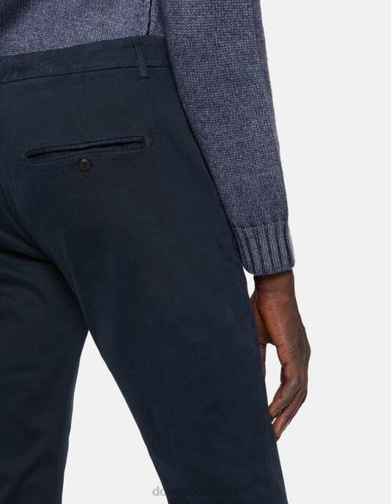 DONDUP Men Spiritissimo Regular-Fit Cotton Trousers XF8V757 Apparel Navy Blue