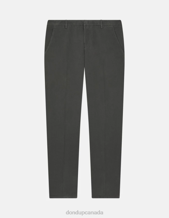 DONDUP Men Spiritissimo Regular-Fit Cotton Trousers XF8V758 Apparel Fumo