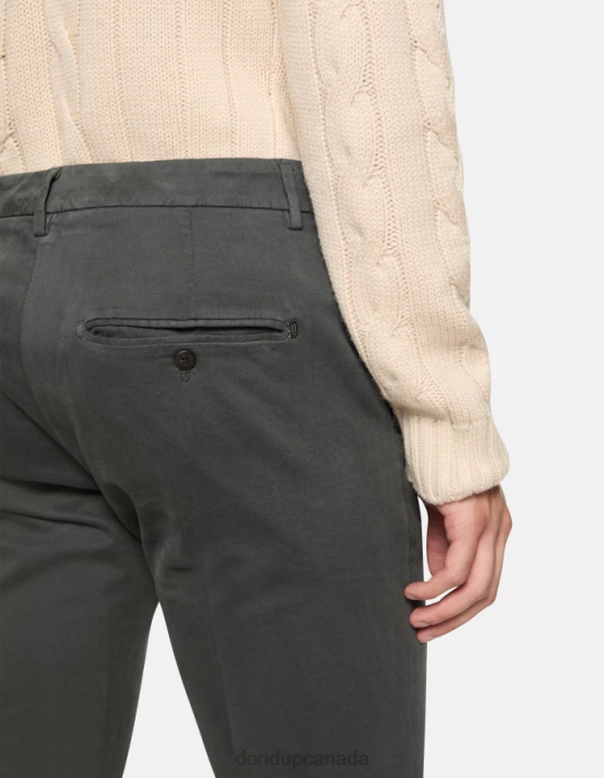DONDUP Men Spiritissimo Regular-Fit Cotton Trousers XF8V758 Apparel Fumo
