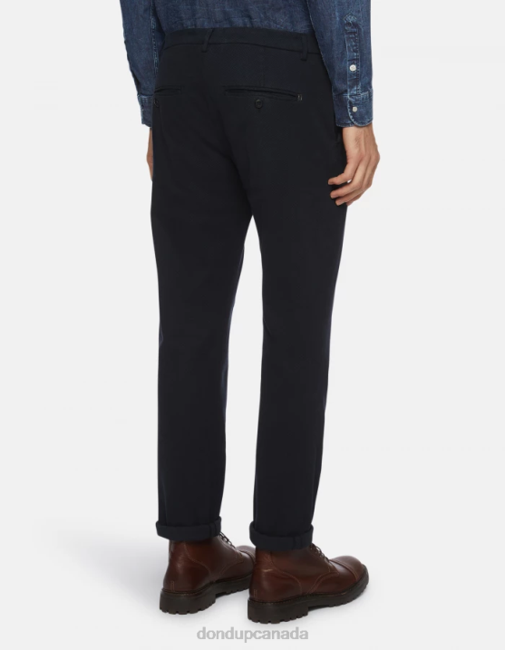 DONDUP Men Spiritissimo Regular-Fit Cotton Trousers XF8V777 Apparel Navy Blue