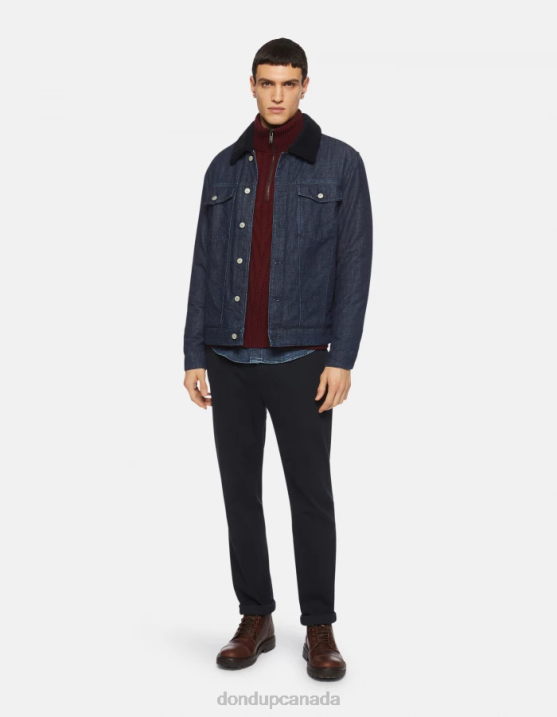 DONDUP Men Spiritissimo Regular-Fit Cotton Trousers XF8V777 Apparel Navy Blue