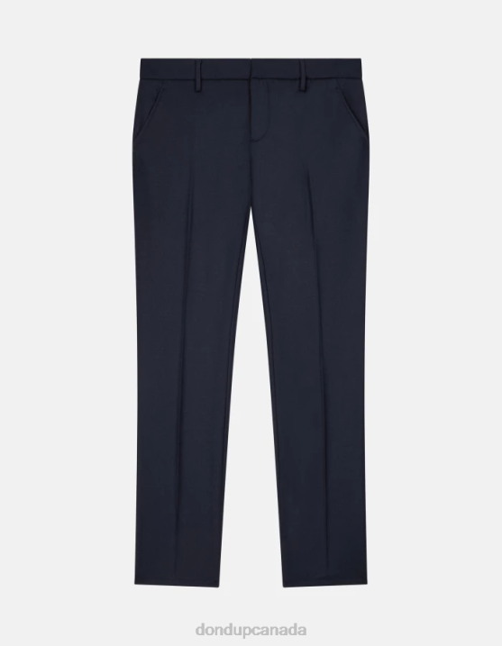 DONDUP Men Spiritissimo Regular-Fit Flannel Trousers XF8V678 Apparel Navy Blue