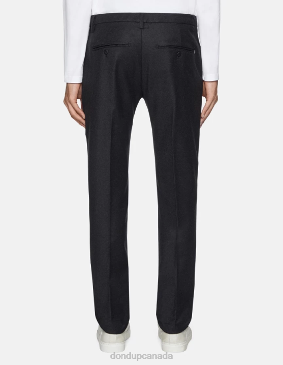 DONDUP Men Spiritissimo Regular-Fit Flannel Trousers XF8V679 Apparel Asfalto