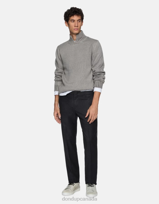 DONDUP Men Spiritissimo Regular-Fit Flannel Trousers XF8V679 Apparel Asfalto