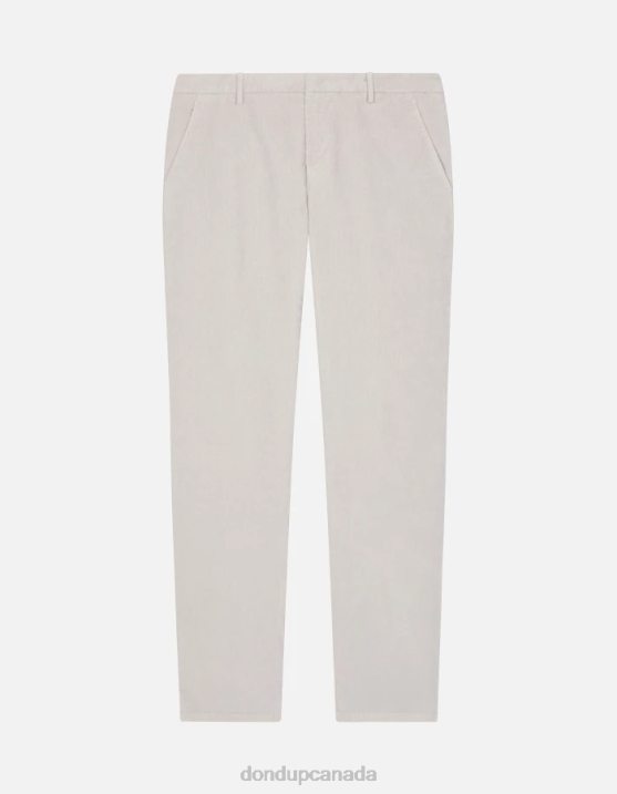 DONDUP Men Spiritissimo Regular-Fit Velvet Trousers XF8V718 Apparel Light Grey