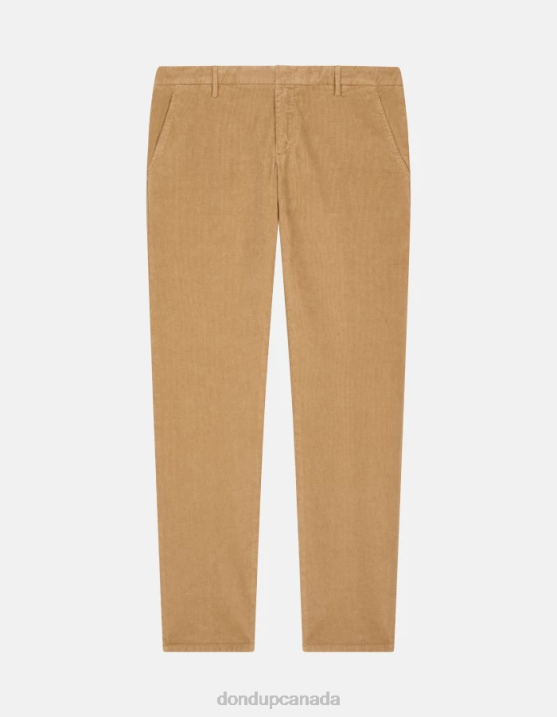 DONDUP Men Spiritissimo Regular-Fit Velvet Trousers XF8V719 Apparel Sand