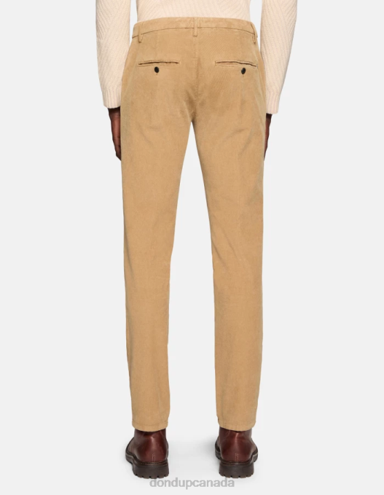 DONDUP Men Spiritissimo Regular-Fit Velvet Trousers XF8V719 Apparel Sand