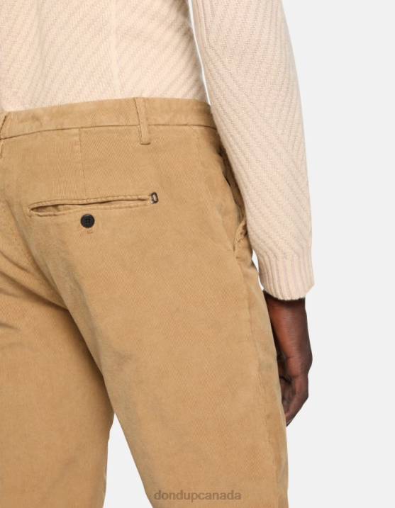 DONDUP Men Spiritissimo Regular-Fit Velvet Trousers XF8V719 Apparel Sand
