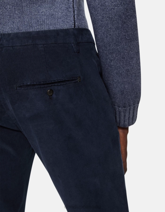 DONDUP Men Spiritissimo Regular-Fit Velvet Trousers XF8V720 Apparel Navy Blue