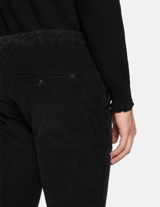 DONDUP Men Spiritissimo Regular-Fit Velvet Trousers XF8V721 Apparel Black