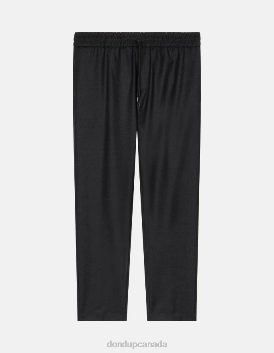 DONDUP Men Yuri Flannel Joggers XF8V728 Apparel Asfalto
