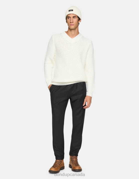 DONDUP Men Yuri Flannel Joggers XF8V728 Apparel Asfalto