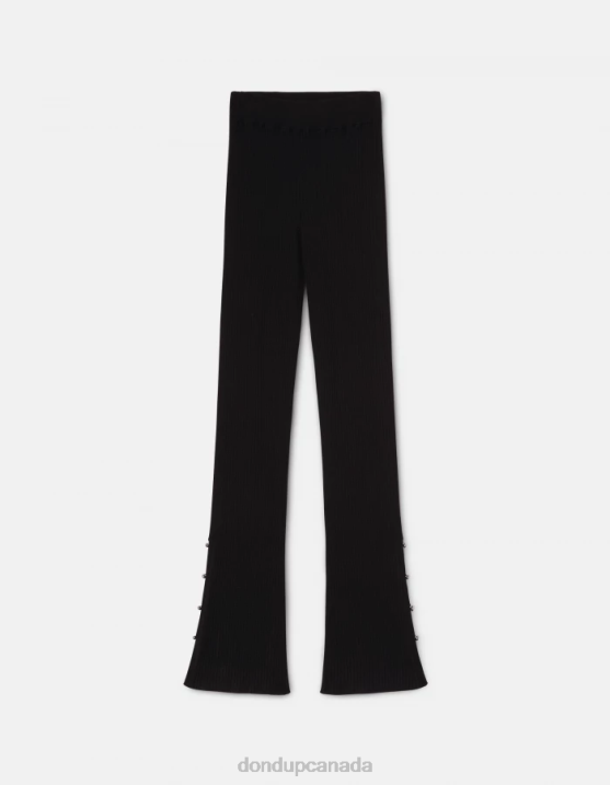 DONDUP Women Bootcut Viscose Trousers XF8V218 Apparel Black