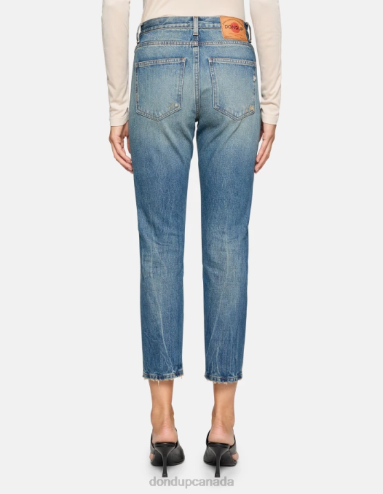 DONDUP Women Cindy Regular-Fit Jeans in Rigid Selvedge Denim XF8V30 Apparel Blue