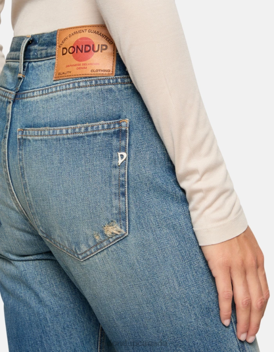 DONDUP Women Cindy Regular-Fit Jeans in Rigid Selvedge Denim XF8V30 Apparel Blue