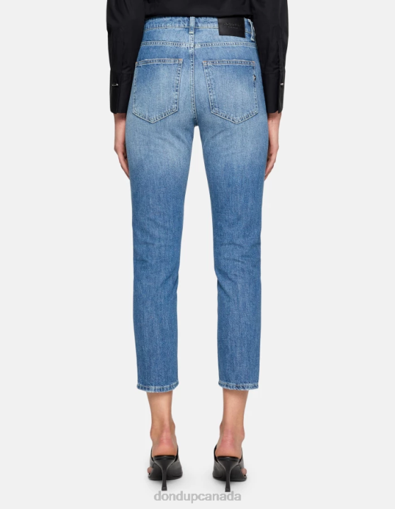 DONDUP Women Cindy Regular-Fit Rigid Denim Jeans XF8V20 Apparel Blue