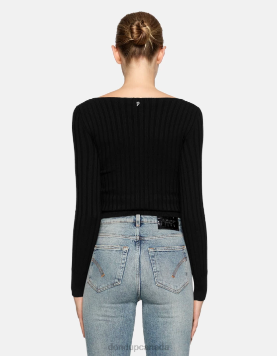 DONDUP Women Crew-Neck Viscose Jumper XF8V299 Apparel Black