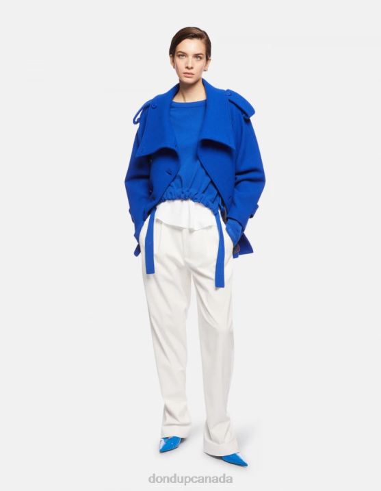 DONDUP Women Crew-Neck Viscose Jumper XF8V324 Apparel Royal Blue