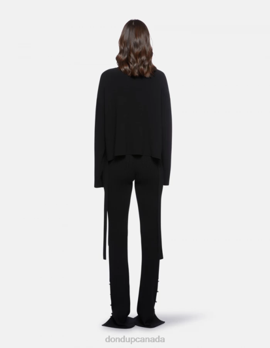 DONDUP Women Crew-Neck Viscose Jumper XF8V333 Apparel Black
