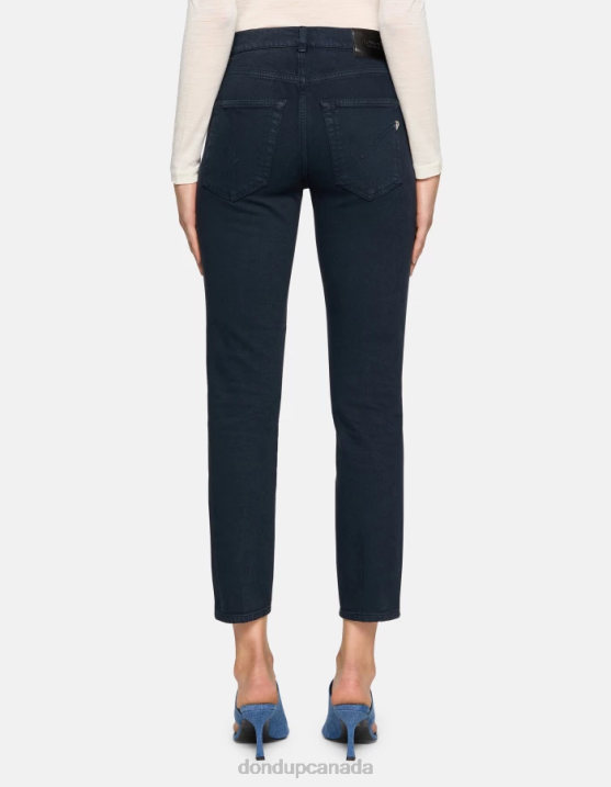 DONDUP Women Daila Slim-Fit Jeans in Bull Stretch Denim XF8V1 Apparel Navy Blue