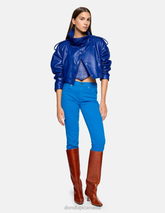 DONDUP Women Daila Slim-Fit Jeans in Bull Stretch Denim XF8V4 Apparel Turquoise
