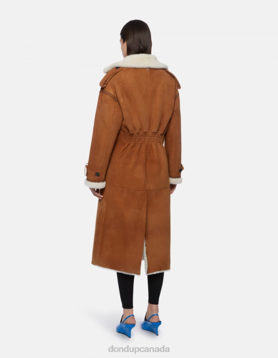 DONDUP Women Loose-Fit Shearling Coat XF8V352 Apparel Noce