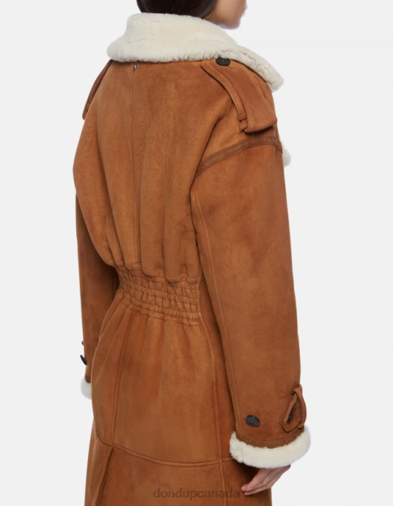 DONDUP Women Loose-Fit Shearling Coat XF8V352 Apparel Noce