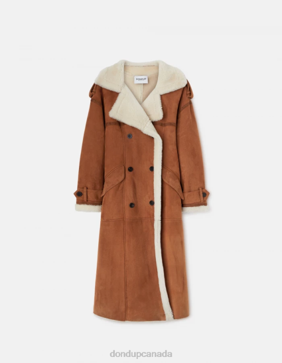 DONDUP Women Loose-Fit Shearling Coat XF8V352 Apparel Noce