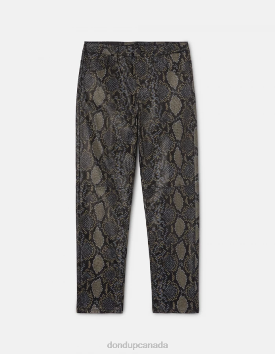 DONDUP Women Nicole Regular-Fit Printed Cotton Trousers XF8V82 Apparel Black