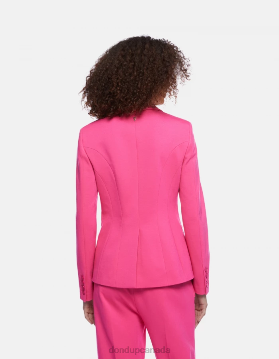 DONDUP Women Single-Breasted Jersey Blazer XF8V381 Apparel Orchid