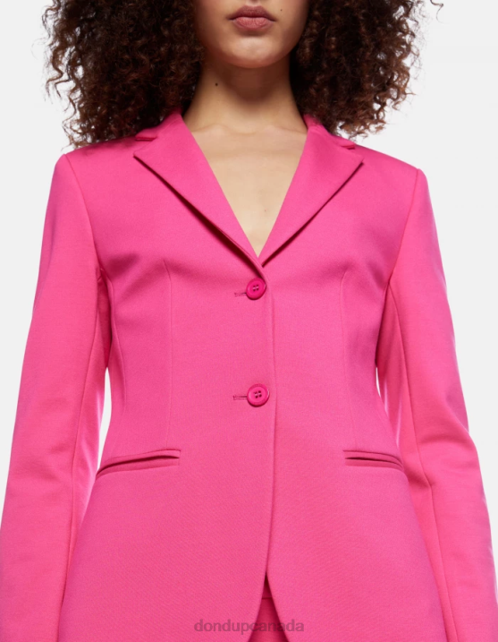 DONDUP Women Single-Breasted Jersey Blazer XF8V381 Apparel Orchid