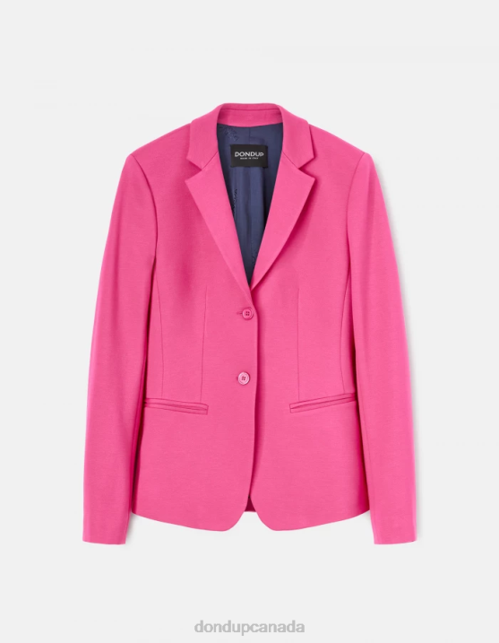DONDUP Women Single-Breasted Jersey Blazer XF8V381 Apparel Orchid
